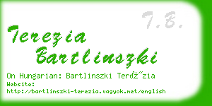 terezia bartlinszki business card